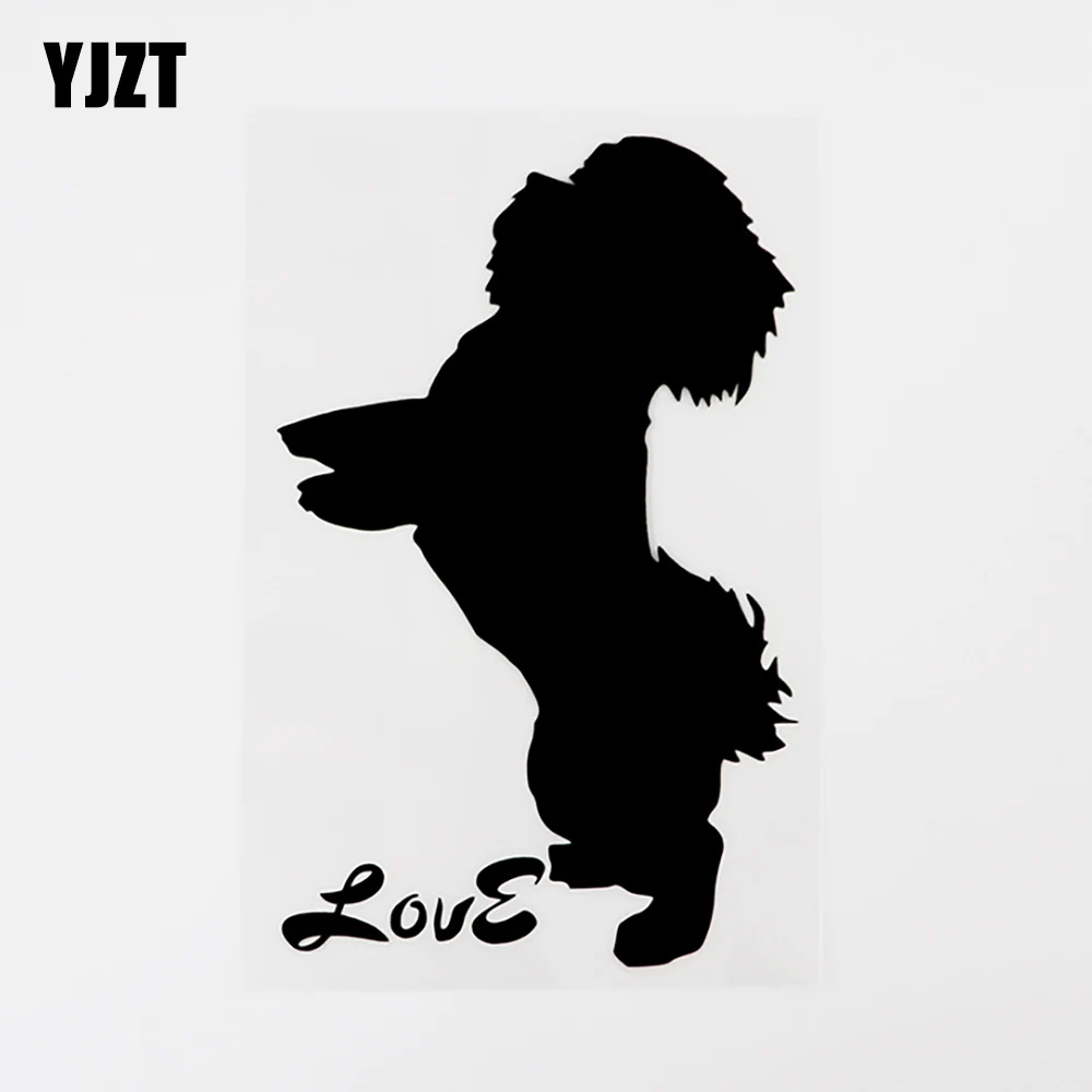 

YJZT, 10 см х 15,8 см, забавные виниловые наклейки с изображением животных, собаки, любви, черные/Серебристые графические Наклейки на автомобиль ...