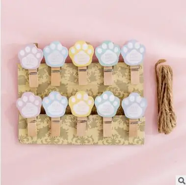 10 шт./компл. Маленький милый медведь лапа деревянный зажим памятки Бумага зажимы