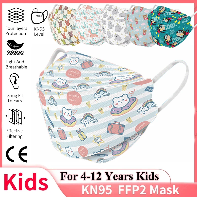 

kn95 masks kids certified CE Korea Fabric 3D Cartoon Girls Child mask fpp2 masken ffp2 mascarillas quirurgicas homologadas niños