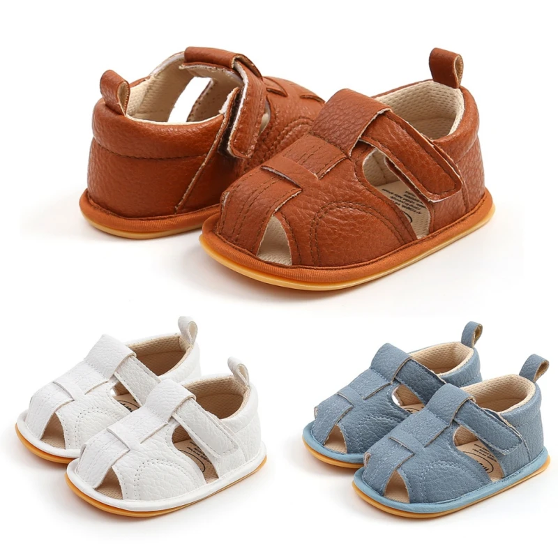 

2021 New Fashion Summer Baby Breathable Soft-soled Sandals Toddler Shoes PU Vamp Anti-slip Soft Breathable Casual Walking Shoes
