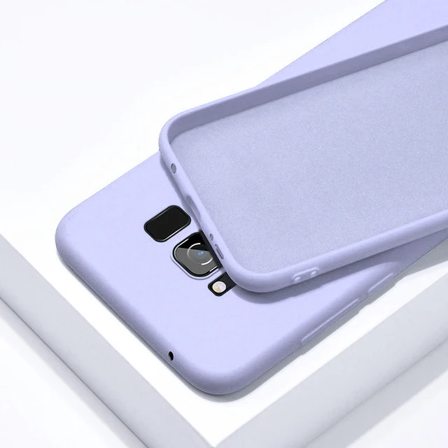 Purple Роскошный жидкий силиконовый чехол для samsung Galaxy S10 5G S8 S9 Plus S10e Note 10+ Pro 9 8 Note9 S10+ Силиконовый мягкий чехол для телефона - Цвет: Purple