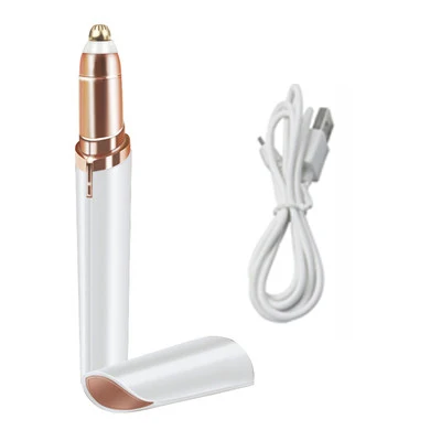 USB-White Батарея и USB Электрический триммер для бровей мини Брови бритва для лица удаление волос безболезненный Эпилятор для дропшиппинг - Цвет: USB-White