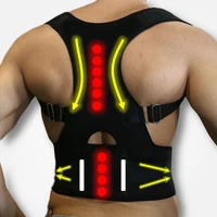 logo print orthopedic magnetic therapy back support belt posture corrector shoulder spine girdle corset straightener back brace
