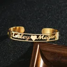 Персонализированный браслет с именной табличкой под заказ, браслет с золотым именем из нержавеющей стали, регулируемый браслет с сердцем, модные ювелирные изделия, подарки