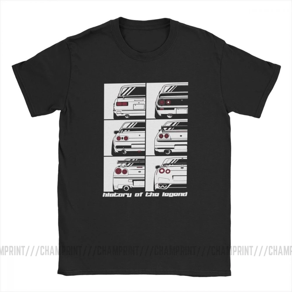 Мужские GTR Skyline история футболки автомобили моторы Japan JDM Datsun хлопковая одежда короткий рукав вырез лодочкой футболка большой размер футболки
