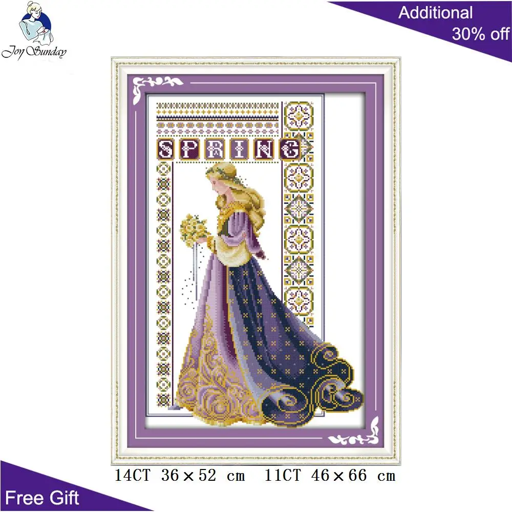 Joy Sunday Красивая вышивка крестиком R864R884R885(2) 14CT 11CT подсчитанный и отпечатанный