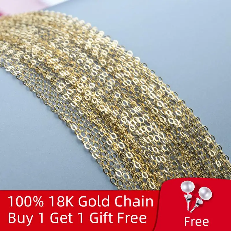 

NYMPH Подлинная 18K белая цепочка из желтого золота 18 дюймов au750 цена ожерелье кулон Wendding вечерние подарок для женщин [G1002]