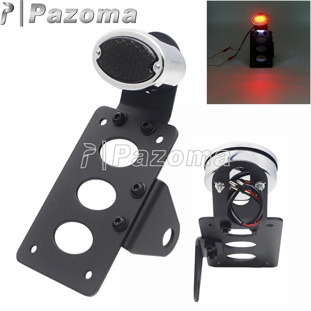 

Motorcycle 60 LEDs Brake Tail lights & 3 LEDS License Plate Light w/ Side Mount Holder Bracket for Harley Honda Suzuki Kawasaki