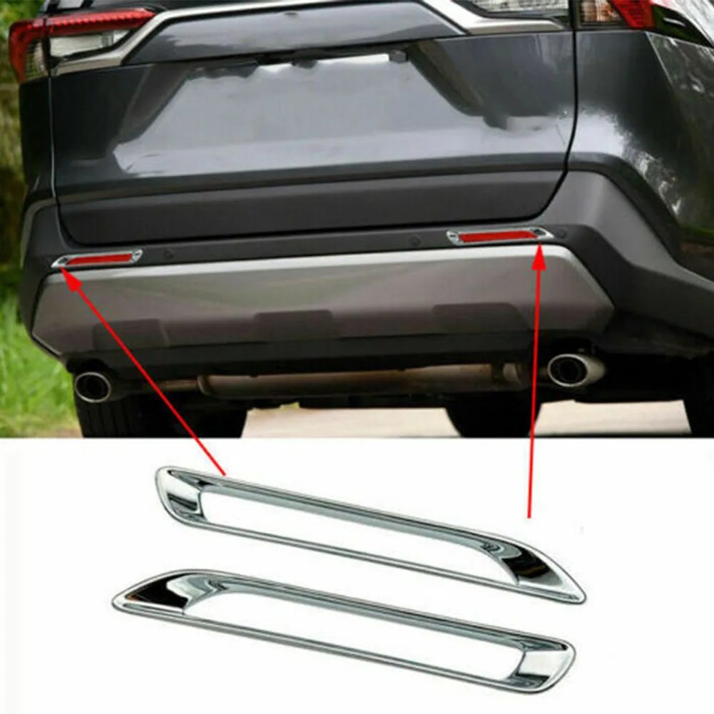 2PCS Rear Fog Light Vehicle ABS Chrome Car Accessories Lamp Cover Replacement External Trim Protection Decorative Frame |