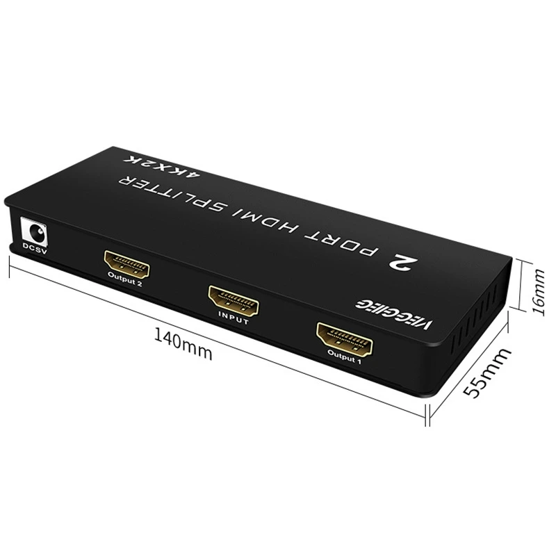 Разветвитель VEGGIEG 1 в 2 выхода HDMI 4K x 2K HDCP мини видео разветвитель для ТВ IP PS4