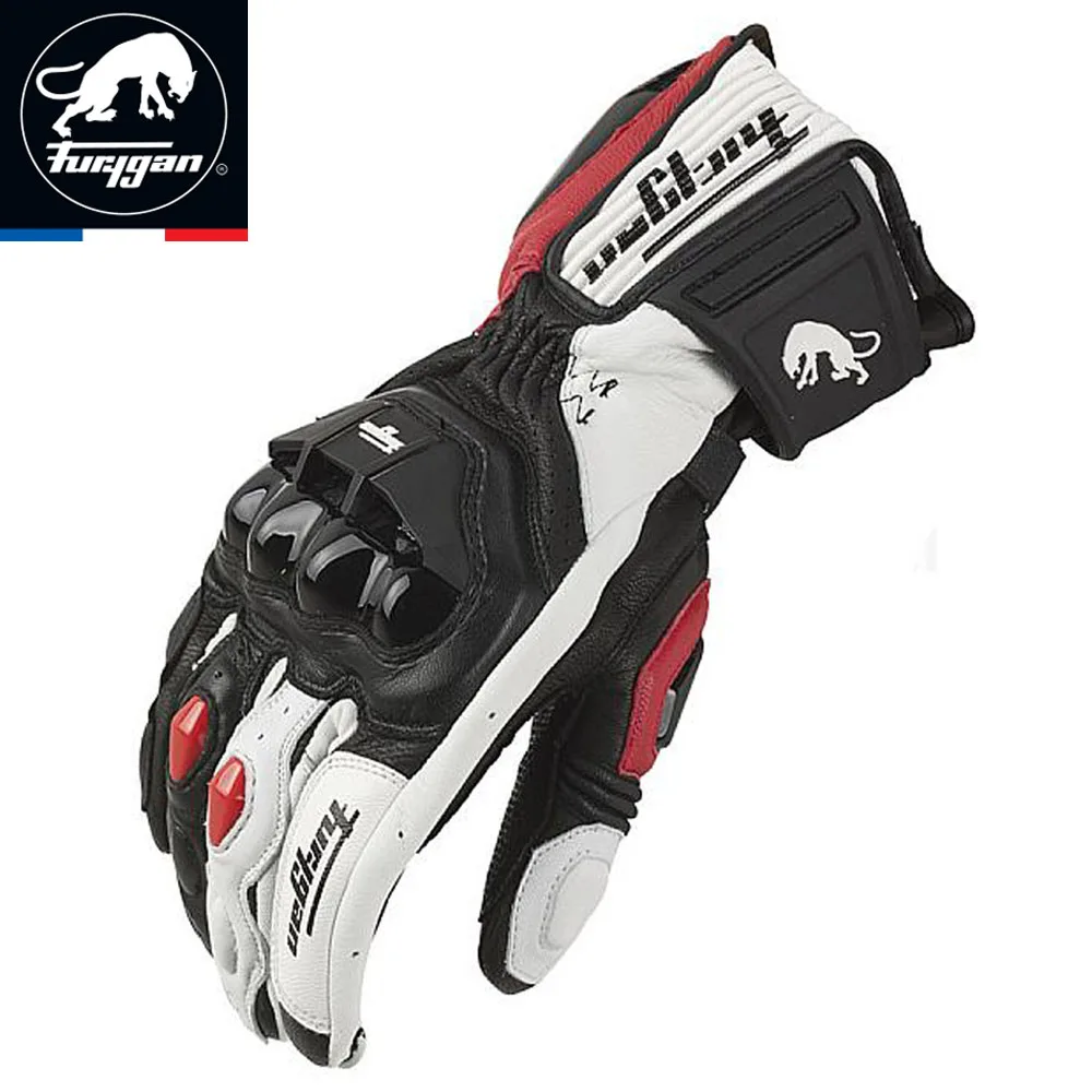 Кожаные перчатки для езды на мотоцикле длинные всесезонные против столкновений
