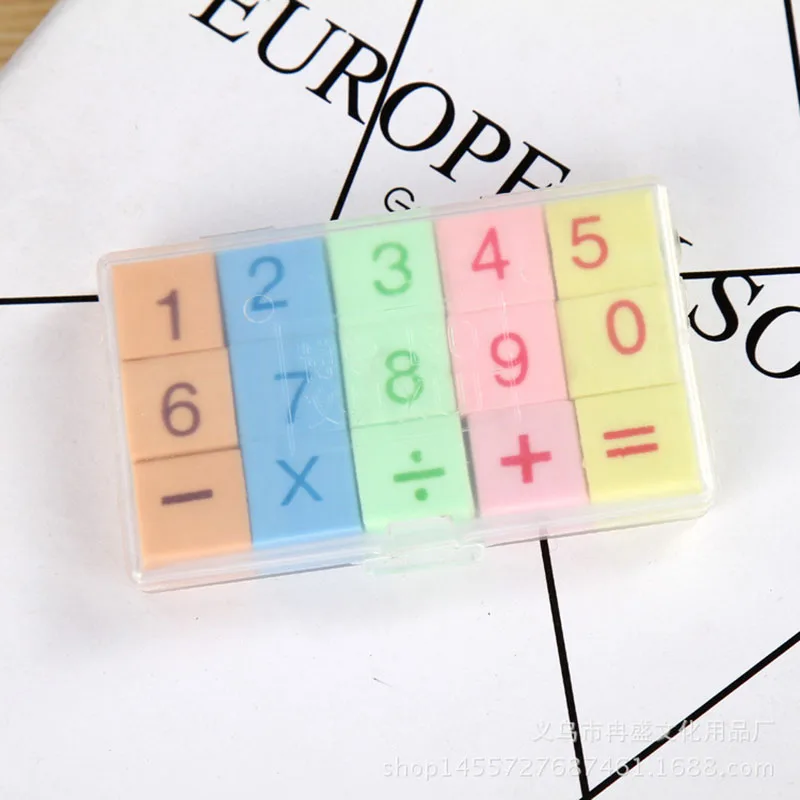 15 шт./упак. новый креативный цифровой символы ластик Детские арифметика Игра