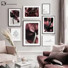 Красный цветок растение холст картина плакат в скандинавском стиле цитаты Скандинавское Искусство Печать ботаническая СТЕНА картина для украшения гостиной