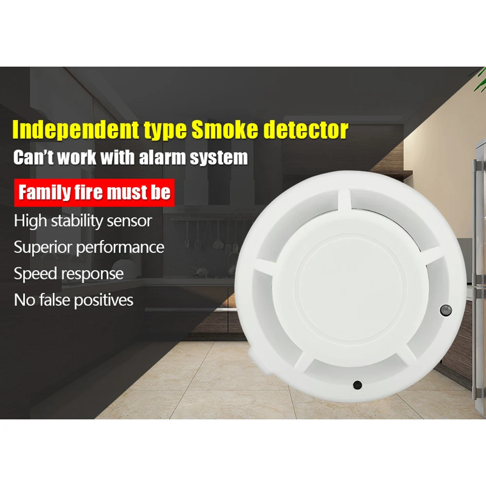Fire Alarm Sensor Independent Sensitive Smoke Detector Tester Home Security System for Kitchen Hotel Cafe | Безопасность и защита