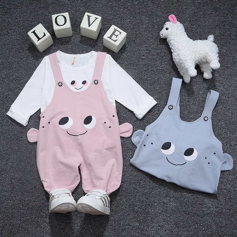Весенние комплекты одежды для новорожденных девочек и мальчиков модная футболка