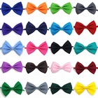 100 шт.лот, разные цвета, оптовая продажа, аксессуары для ухода за животными, кролик, кошка, собака, галстук-бабочка, регулируемый галстук-бабочка, многоцветный полиэстер