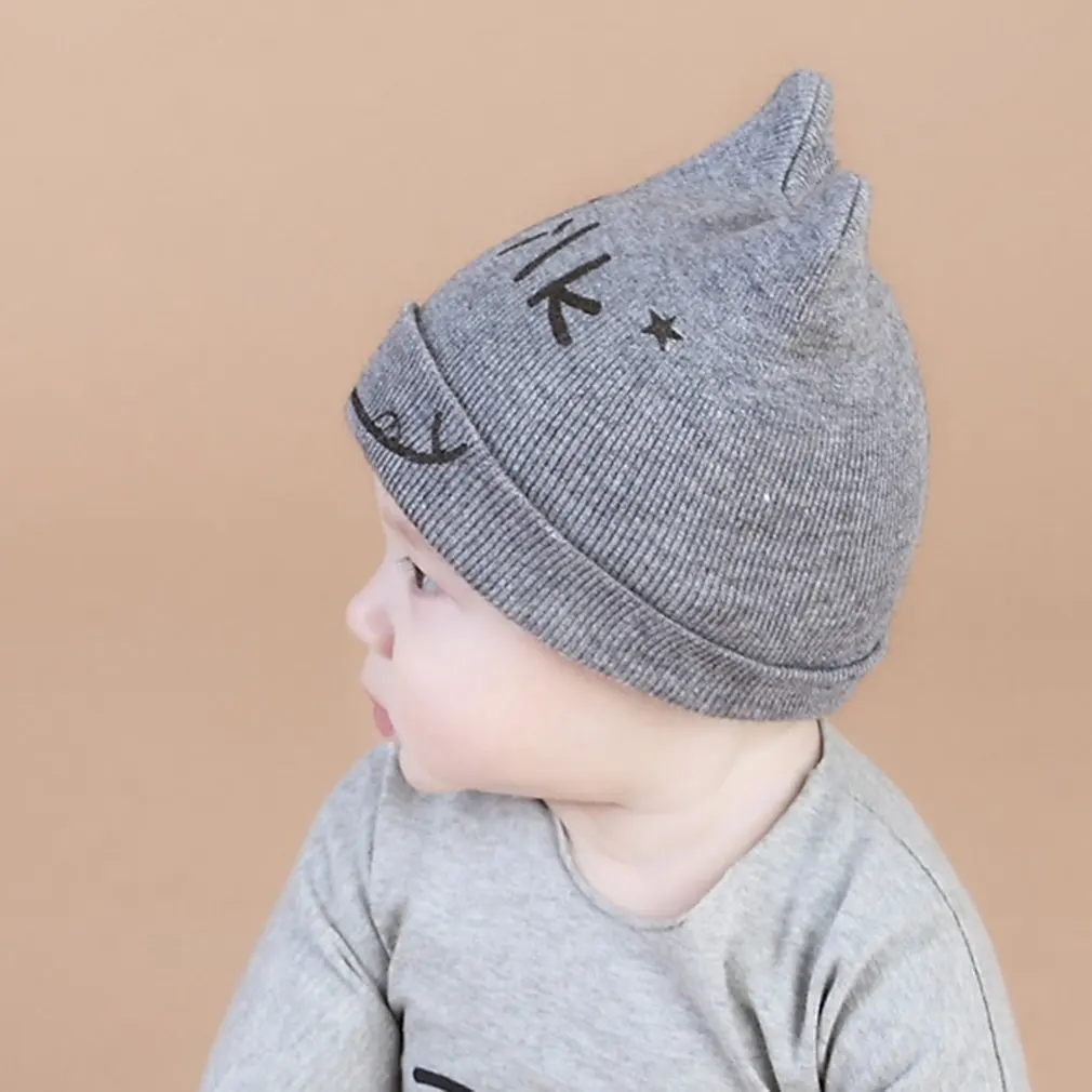 Детские шапки хлопковые для мальчиков и девочек с двойным углом весенне-осенние