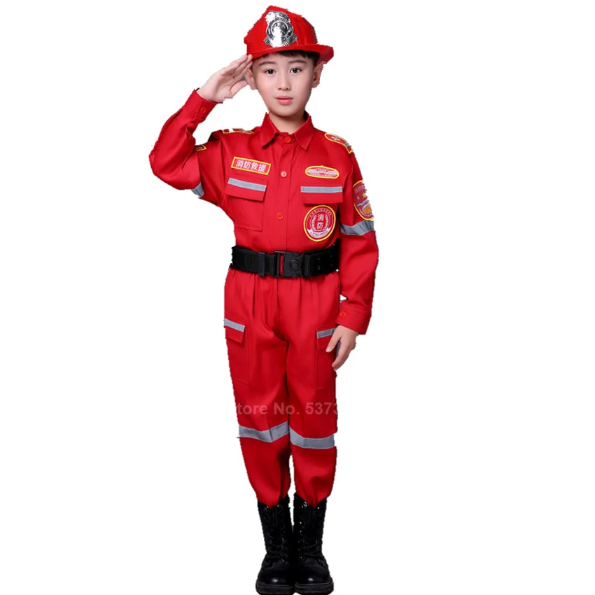 Женский костюм для мальчиков и девочек армейский пожарный Сэм одежда ролевых игр