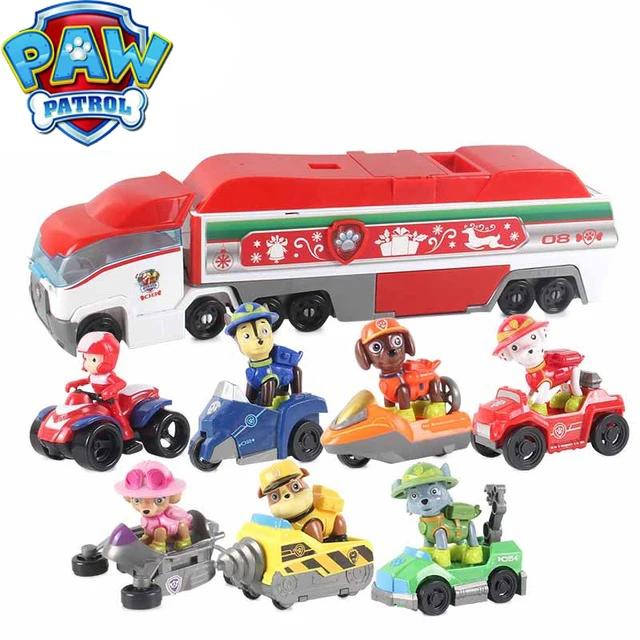 Paw Patrol Bus Car Patrulla Canina Lookout Tower аниме фигурка с музыкой ПВХ фигурки самолетов детские