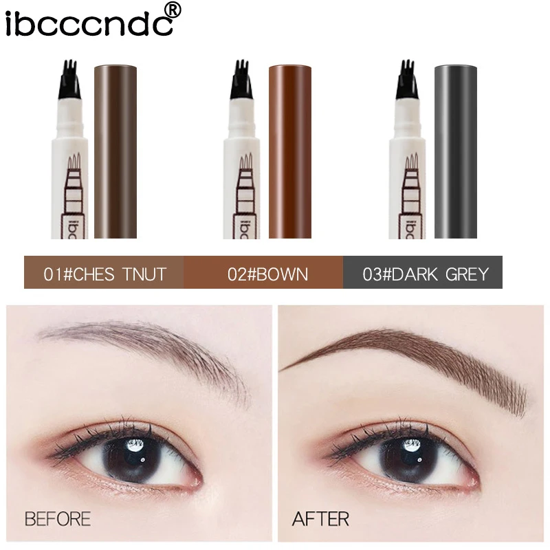 Карандаш для бровей водостойкий с вилкой микроблейдинг татуаж жидкий карандаш