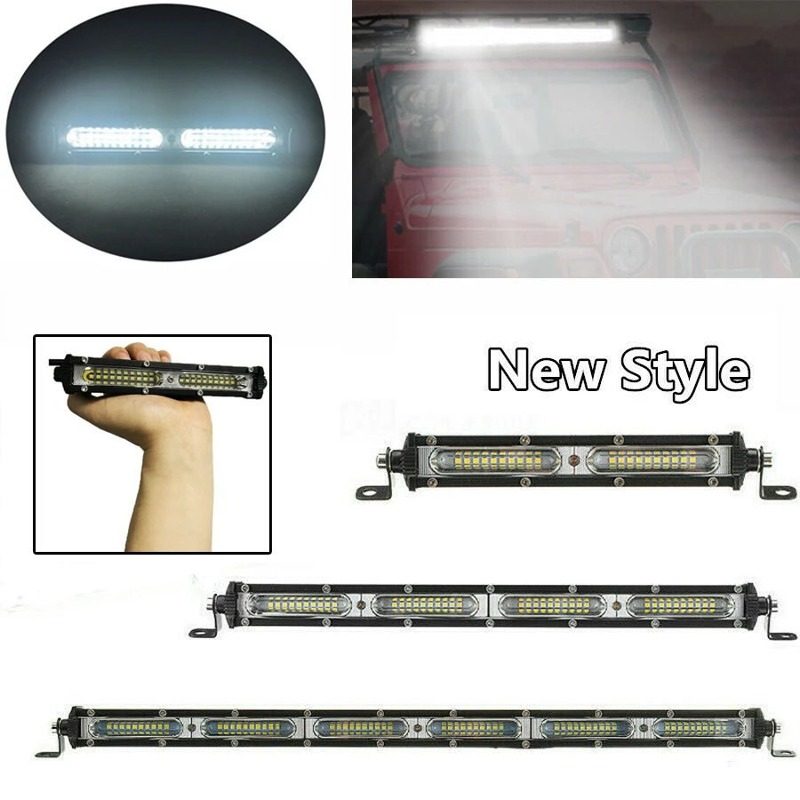 Супер яркий Однорядный тонкий автомобильный светодиодный рабочий светильник