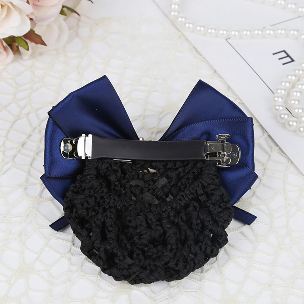 Сатиновая заколка бант стильная Цветочная кружевная официальная Дамская для