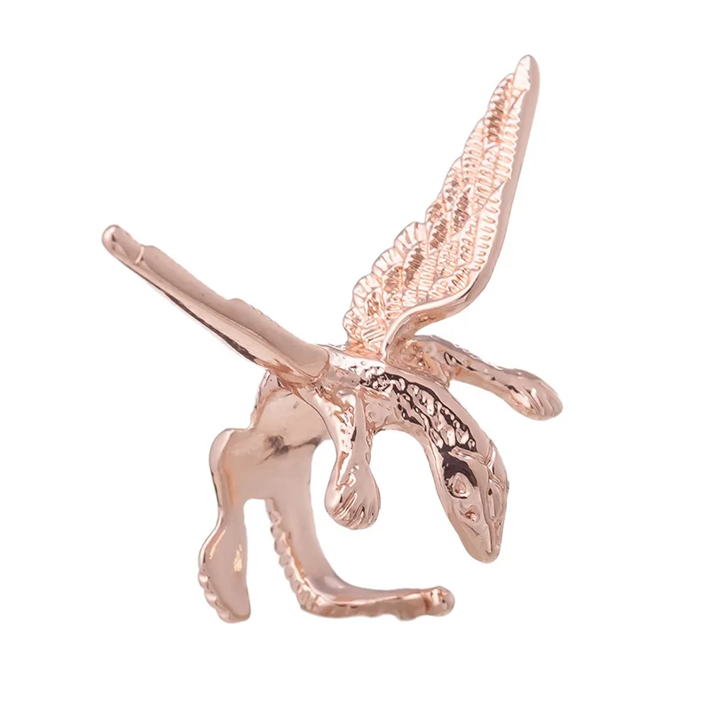 Женские винтажные серьги манжеты в виде крыльев дракона стиле панк розовое