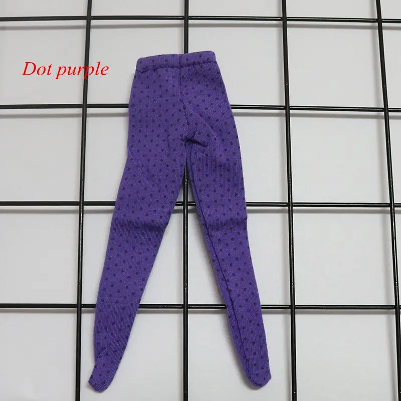 dot purple Doll’s Blyth Clothes Socking Candy Color Pantyhose Basic Pure Cotton Pant for Azone,Pullip,Baribes,Blyth 1/6 Doll Accessories - Цвет: dot purple
