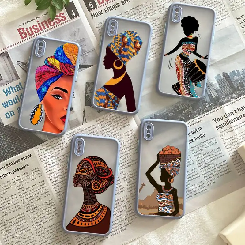 

Cartoon South Africa Woman Map Phone Case Matte Fundas Shell Cover For Iphone 6s 7 8 Plus Xr X Xs 11 12 13 Mini Pro Max