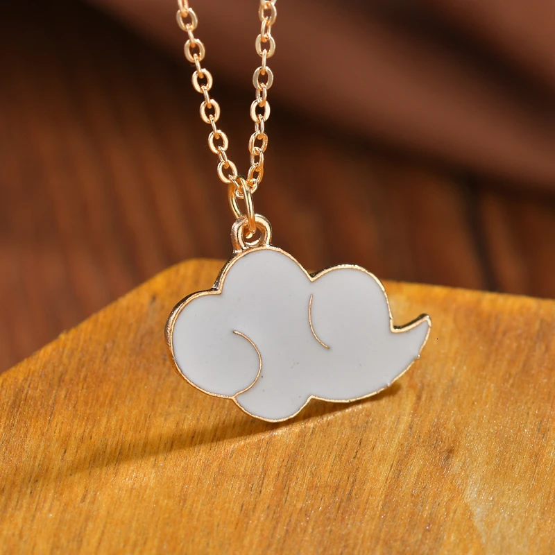 Милое Радужное ожерелье для женщин черное белое облако красочные ожерелья