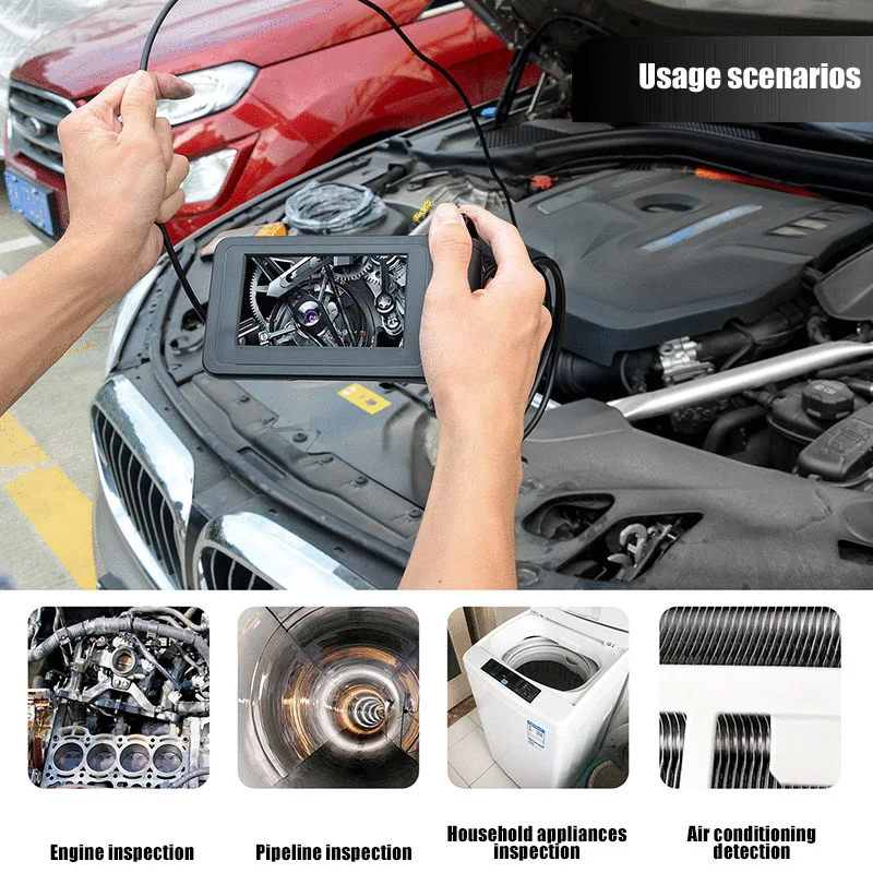 Промышленный ручной эндоскоп с ЖК-экраном 4 3 дюйма бороскоп высокой четкости 1080P