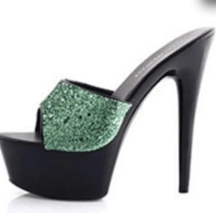

Model High-heeled Shoes Thin Heel Sexy Black Waterproof Platform 15cm Hate The Day Superb High-heeled Sandals Women Summer