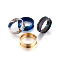 4pcs stainless steel grooved finger ring settings ring core blank for inlay ring jewelry making mixed color