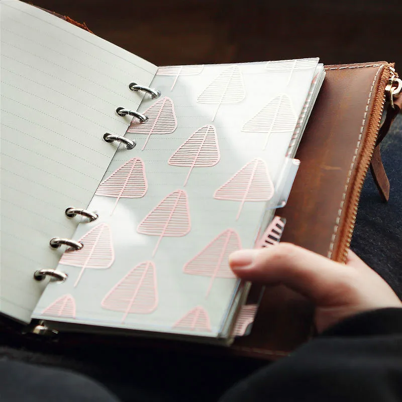 5pcs A5/A6 Inner Pages Organizer Pink Notebook Index Paper Separator Stationary 6 Holes Loose Spiral Dividers | Канцтовары для