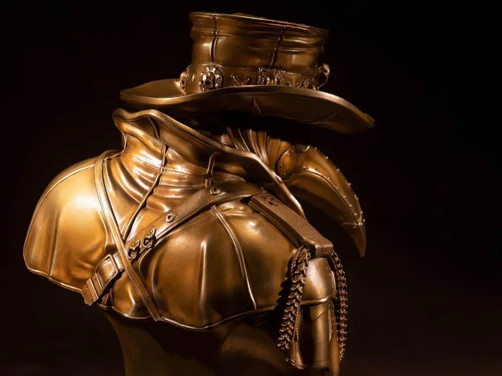 

Bronze Plague Doctor Statue Bust Sculpture Collectible Action Figure Model Toy Statuette Home Decor Figurine Craft Art Men Gifts
