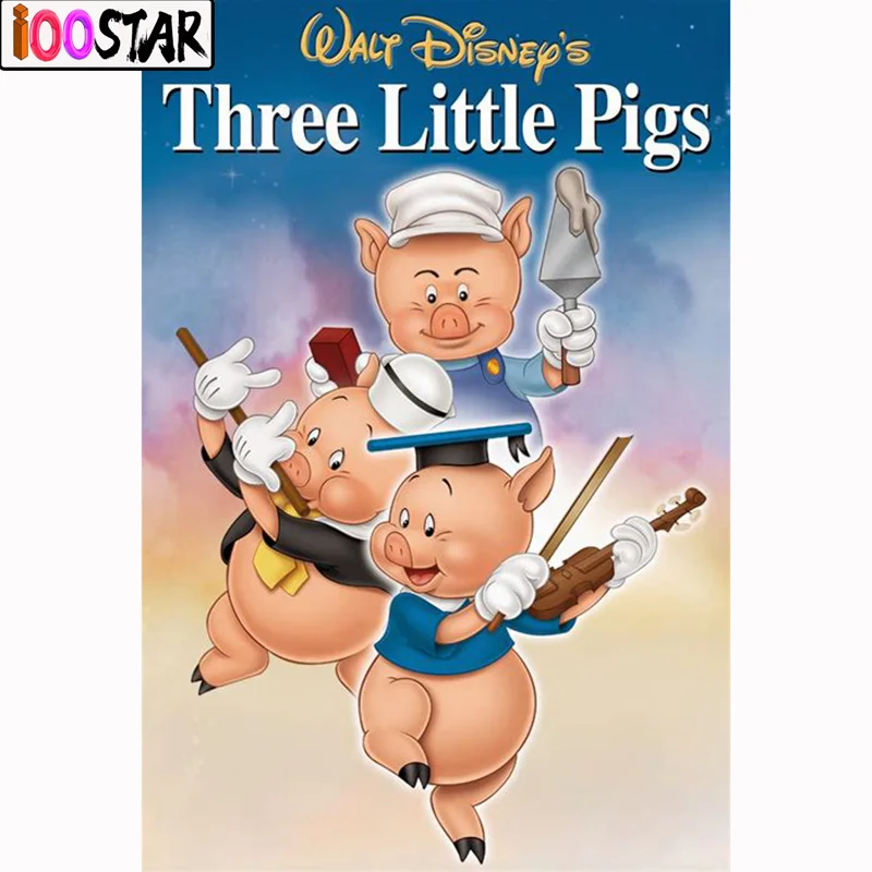 Алмазная 5D картина сделай сам с тремя маленькими свиньями