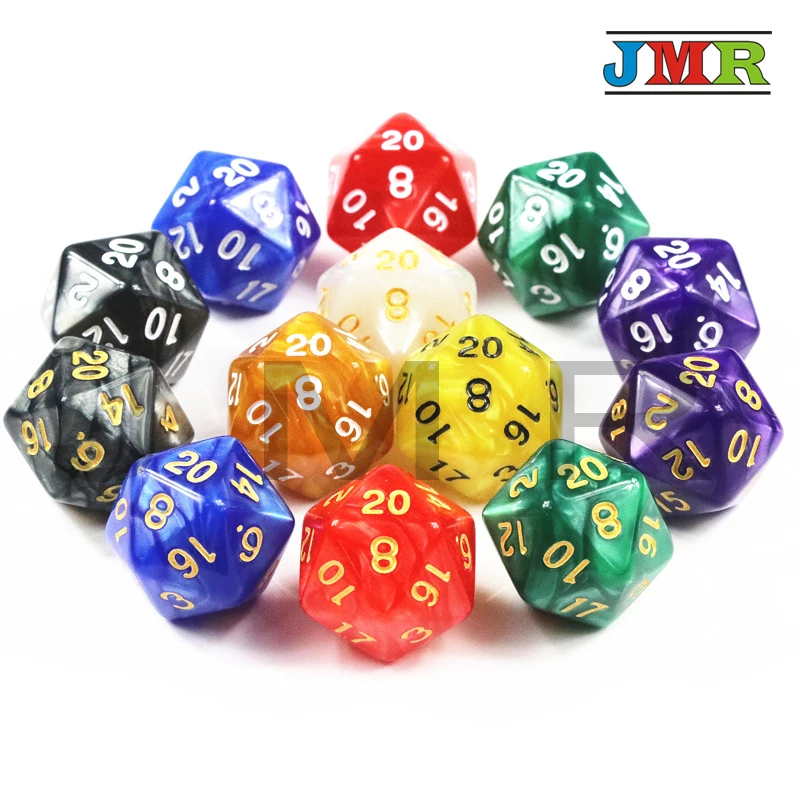 Топ 1 шт. TRPG перламутровый эффект D20 кости для DND 20 сторонних данных богатые цвета