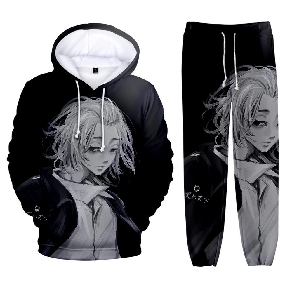 

3D Printed Personality Sweatshirts+Sweatpants Suits Tokyo Revengers Hoodies Men Women Sweatshirt New Anime Clothes Kids Pullover