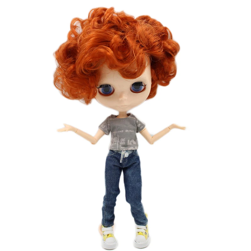 

ICY DBS Blyth doll Male doll Series No.90BL1207 Tangerine curly hair Male Joint body 1/6 BJD