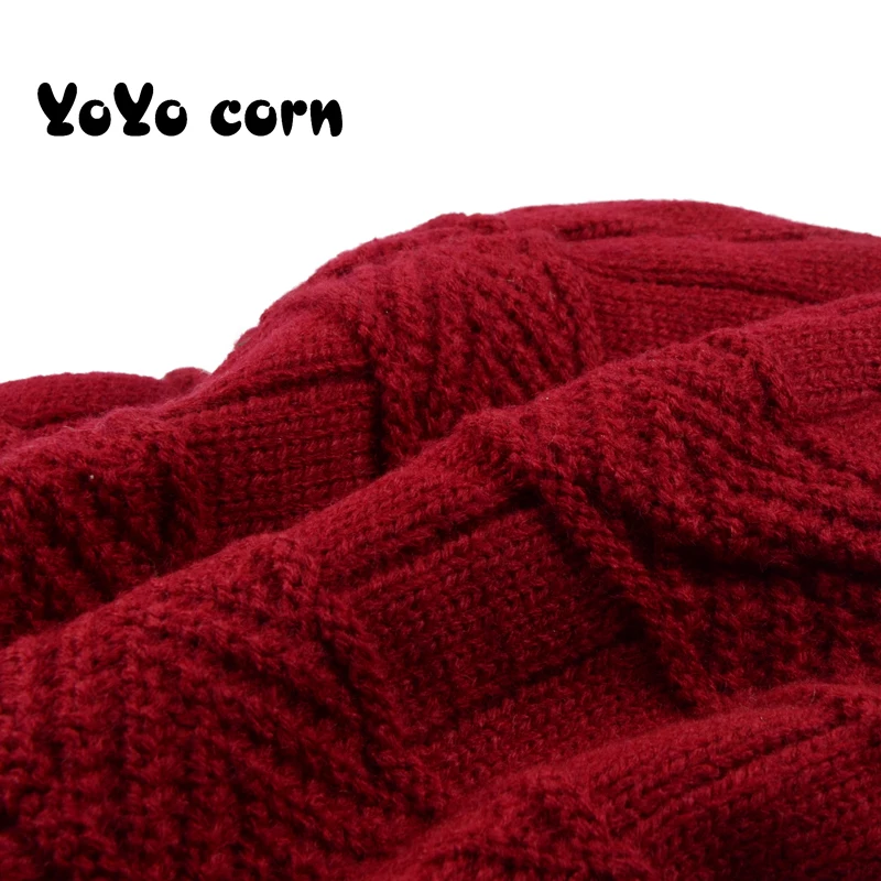 Вязаная Шапка бини yoyoco мисс Толстая Теплая уличный комплект для верховой езды