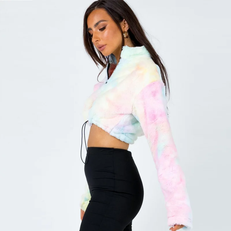 Теплая флисовая толстовка на молнии женские пуловеры с длинным рукавом и принтом