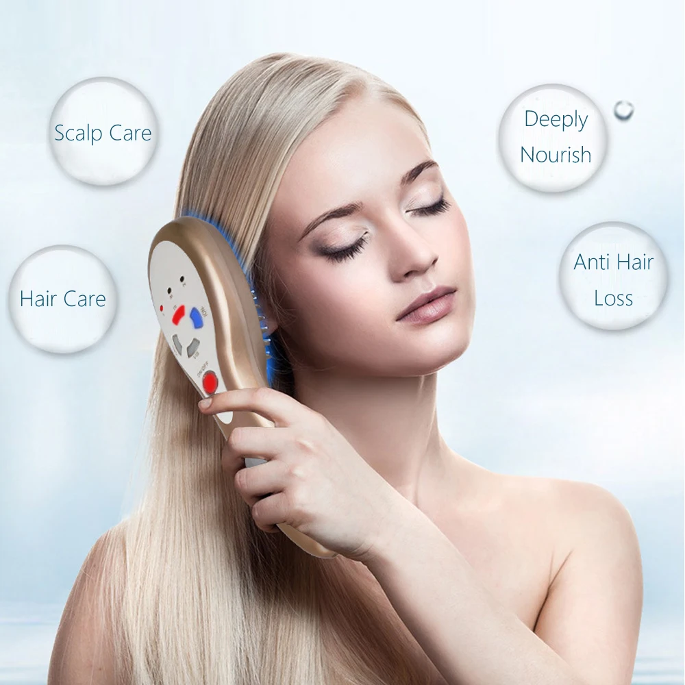 Электрический вибрирующий массажер для головы расческа роста волос против