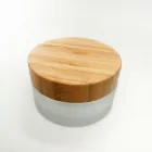 100 г матовый стеклянный косметический крем пустая банка для ухода за кожей крем маска для глаз упаковочный контейнер с бамбуковой крышкой