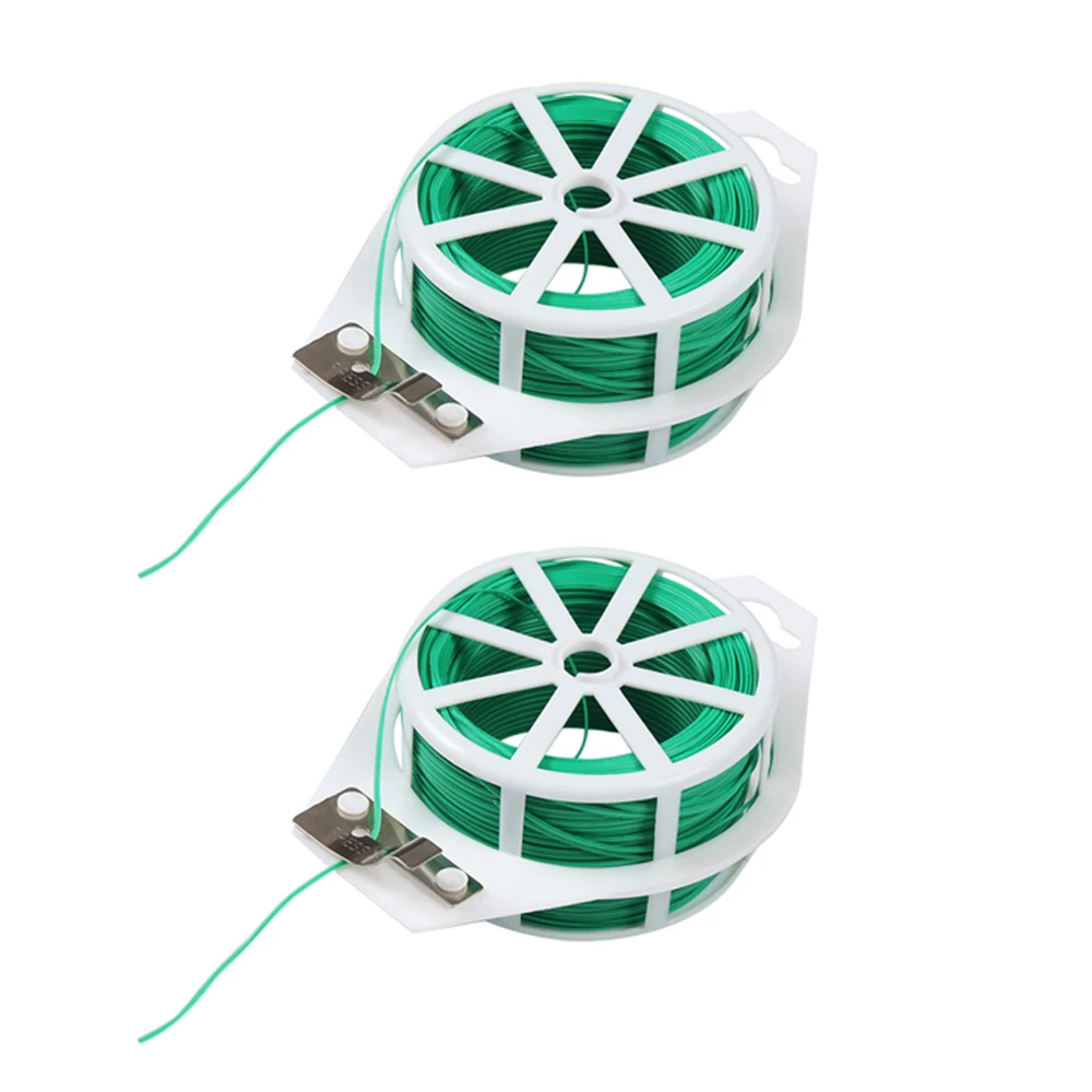 2 шт. садовая плетеная проволока с зеленым покрытием 50 м|Опоры и поддержки для