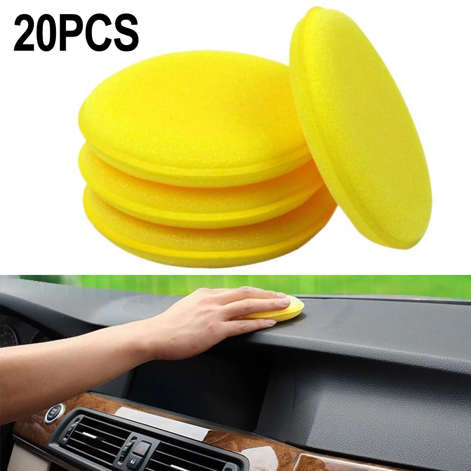 

Car Foam Sponge Polish Wax Pad Applicator Round Polishing Waxing Detailing Cleaning Tools Supplies Kit Disc for Polisher Paste