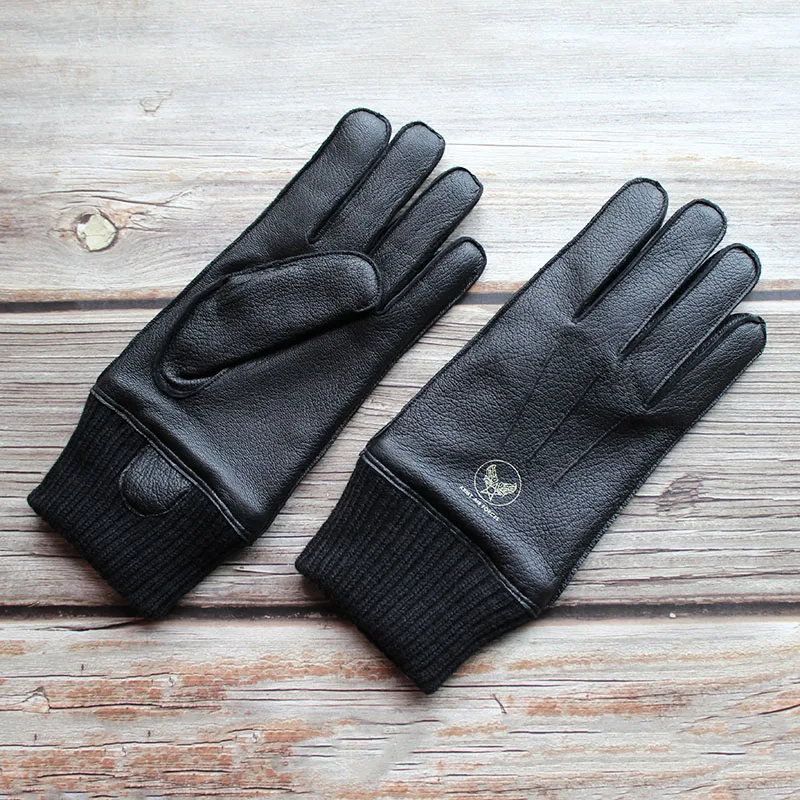 Перчатки мужские из оленьей кожи, с шерстяной подкладкой, зимние, теплые, для вождения автомобиля от AliExpress RU&CIS NEW
