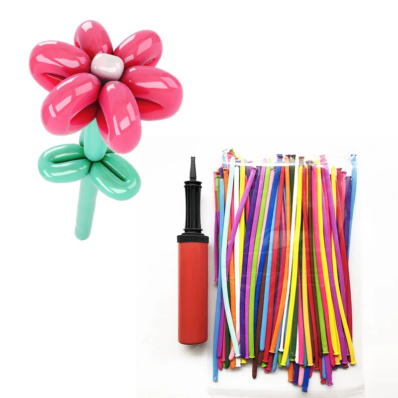 Воздушные шары в полоску разноцветные с помпой радуги для транспортировки