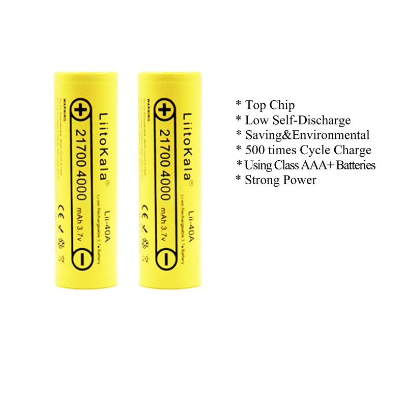 

Lii-40A 21700 4000mah Rechargeable Battery lithium 40A 3.7V 10C discharge High Power batteries High Drain Batteries