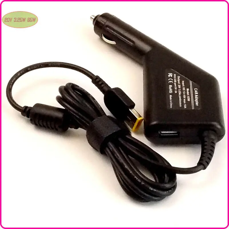 Car DC Power Adapter Charger + USB Port for Lenovo / Thinkpad ADP-65XB A X1 Y40 Laptop |