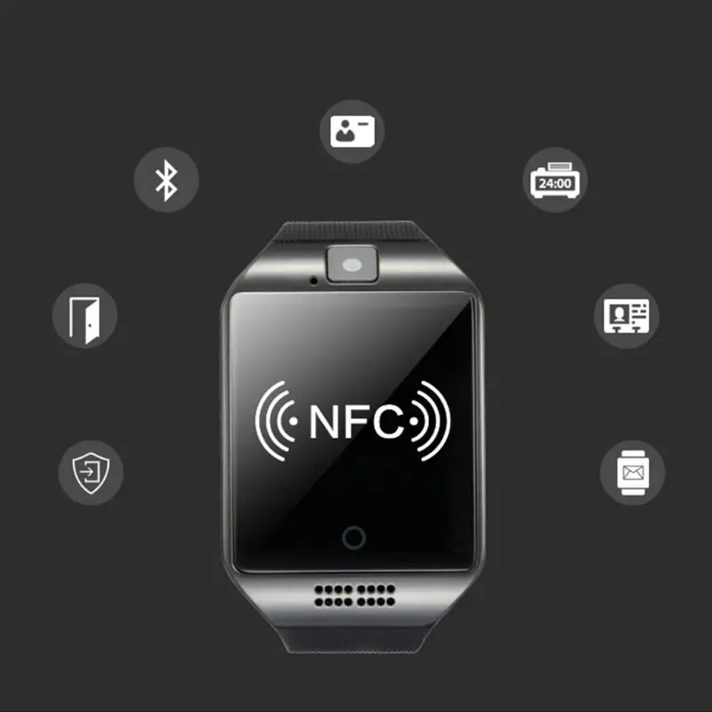 Q18 Bluetooth Смарт-часы с сенсорным экраном камера Поддержка sim-карты SD карта fm-радио